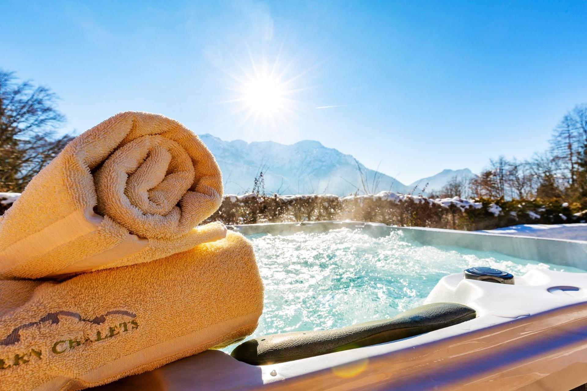 Luxus Ferienhaus Salzburg Chalet Mit Pool, Sauna, Whirlpool, Kamin 그로스크메인 외부 사진