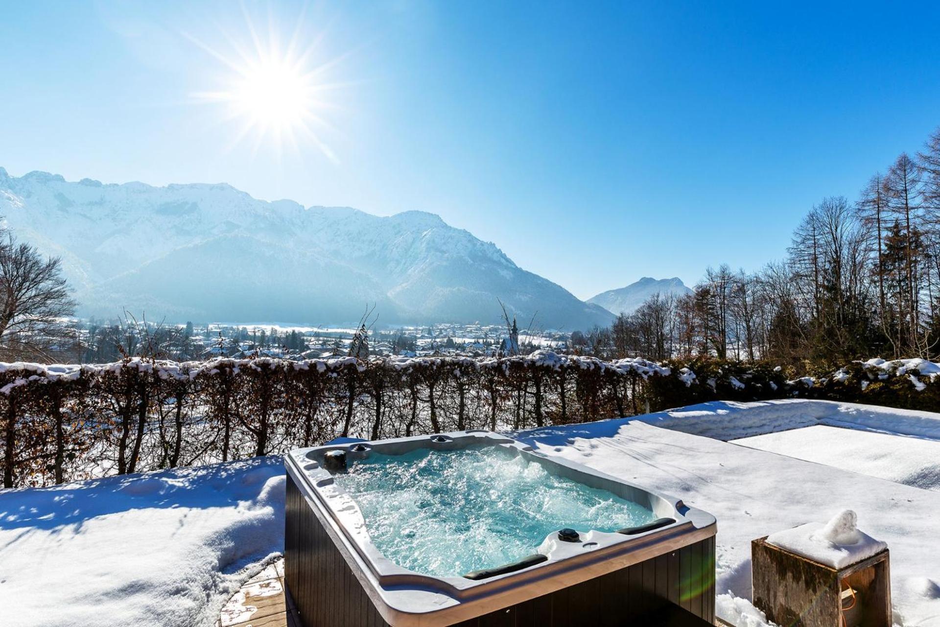 Luxus Ferienhaus Salzburg Chalet Mit Pool, Sauna, Whirlpool, Kamin 그로스크메인 외부 사진
